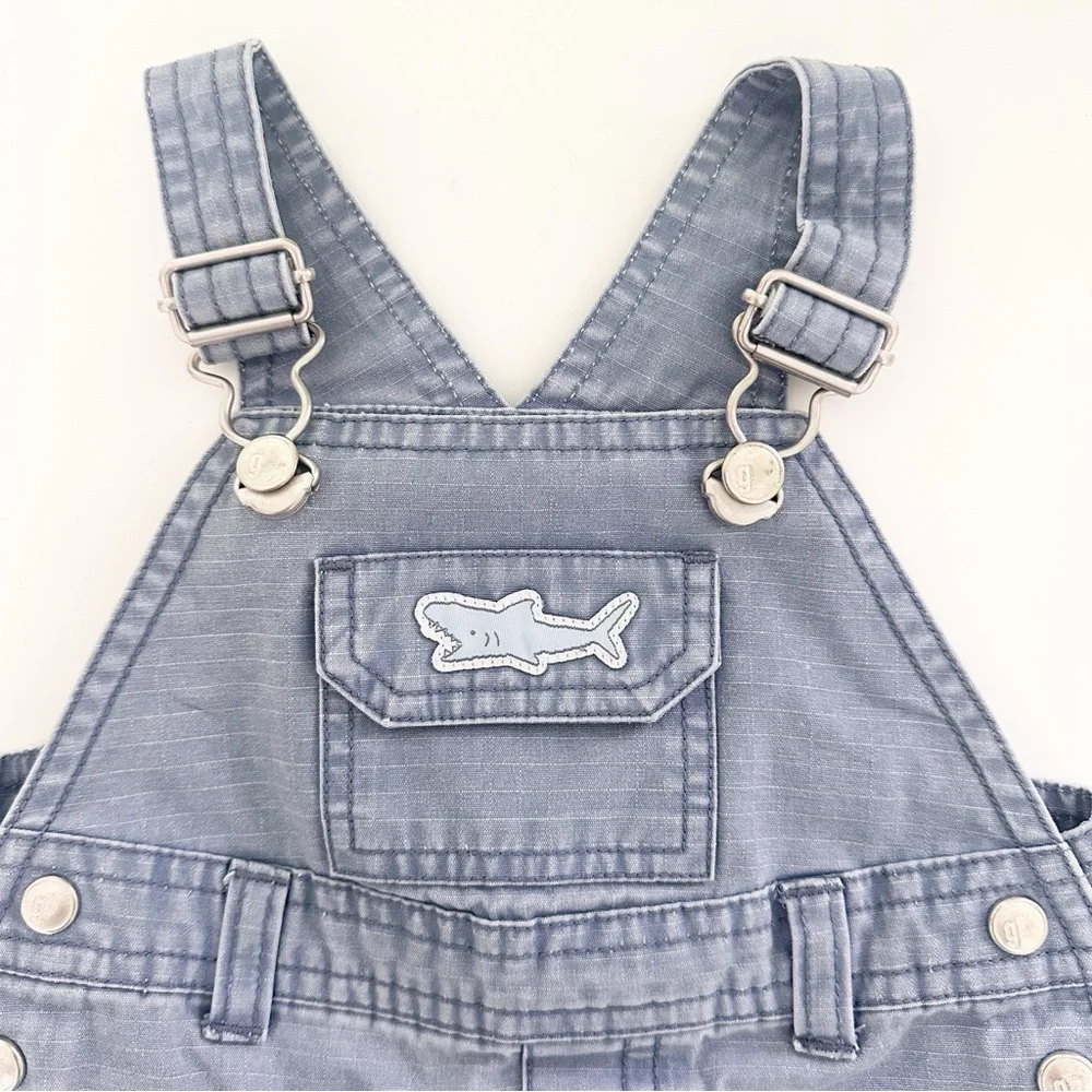 Gymboree 2003 Cotton Cargo Overalls Shark Nautical Blue 3-6M